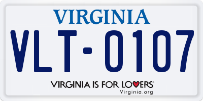 VA license plate VLT0107