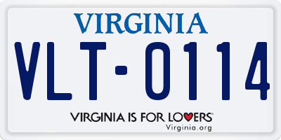 VA license plate VLT0114