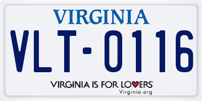 VA license plate VLT0116