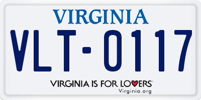 VA license plate VLT0117