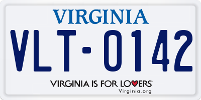 VA license plate VLT0142