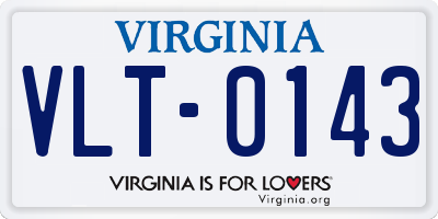 VA license plate VLT0143