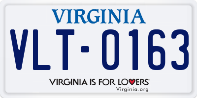 VA license plate VLT0163