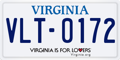 VA license plate VLT0172