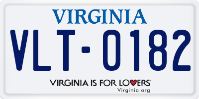 VA license plate VLT0182