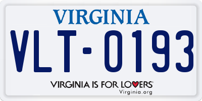 VA license plate VLT0193