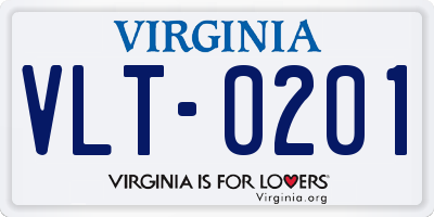 VA license plate VLT0201