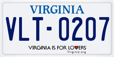 VA license plate VLT0207