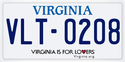 VA license plate VLT0208