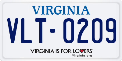 VA license plate VLT0209