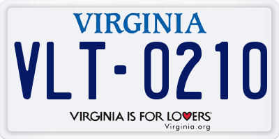 VA license plate VLT0210