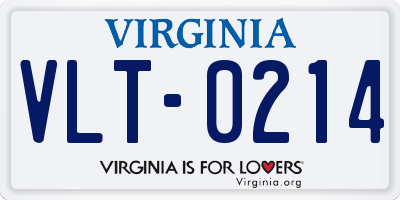 VA license plate VLT0214