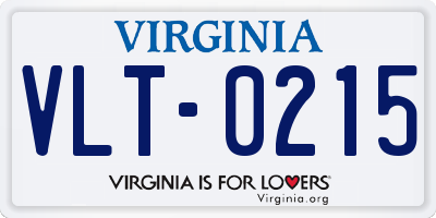 VA license plate VLT0215