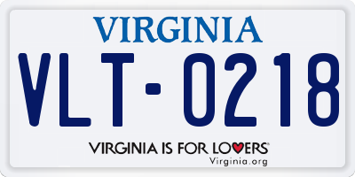 VA license plate VLT0218