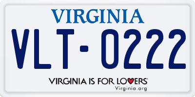 VA license plate VLT0222