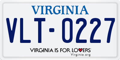 VA license plate VLT0227