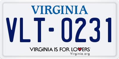 VA license plate VLT0231