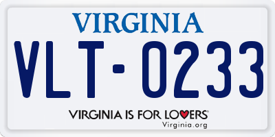 VA license plate VLT0233