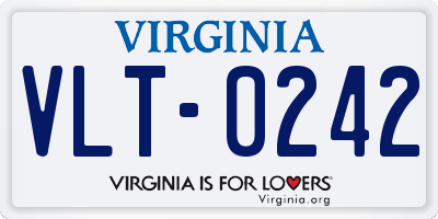 VA license plate VLT0242
