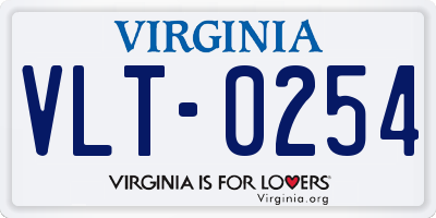 VA license plate VLT0254