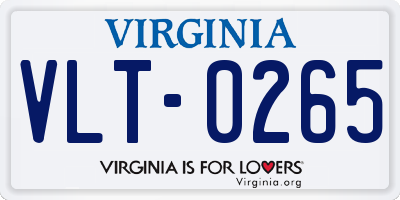 VA license plate VLT0265