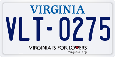 VA license plate VLT0275