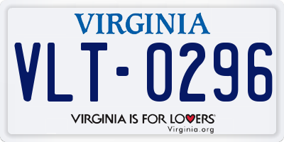 VA license plate VLT0296