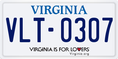 VA license plate VLT0307