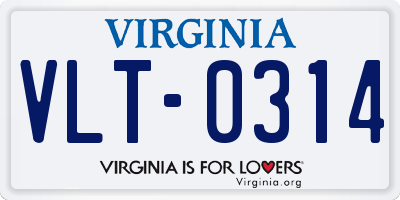 VA license plate VLT0314
