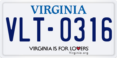 VA license plate VLT0316