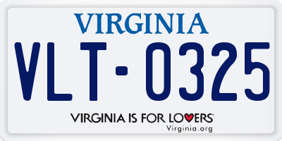 VA license plate VLT0325