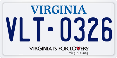 VA license plate VLT0326