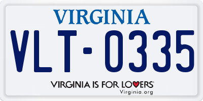 VA license plate VLT0335