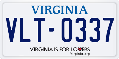 VA license plate VLT0337