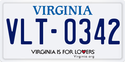 VA license plate VLT0342