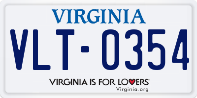 VA license plate VLT0354