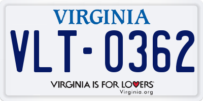 VA license plate VLT0362