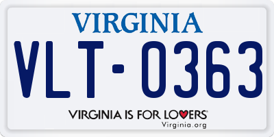 VA license plate VLT0363