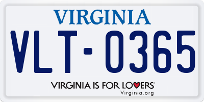 VA license plate VLT0365