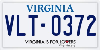VA license plate VLT0372
