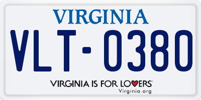 VA license plate VLT0380