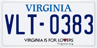 VA license plate VLT0383