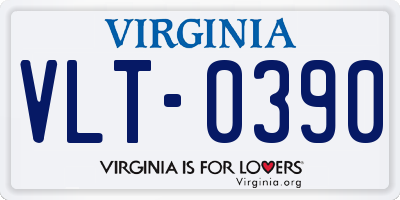 VA license plate VLT0390