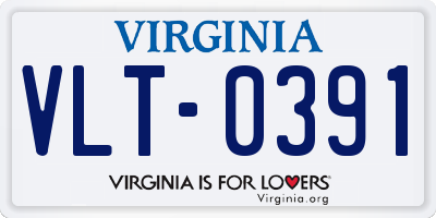 VA license plate VLT0391