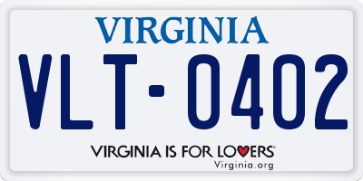VA license plate VLT0402