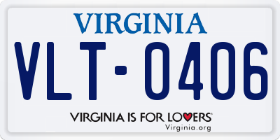 VA license plate VLT0406