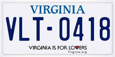 VA license plate VLT0418