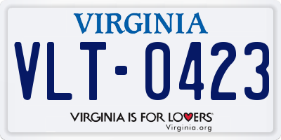 VA license plate VLT0423