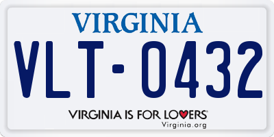 VA license plate VLT0432