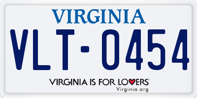 VA license plate VLT0454